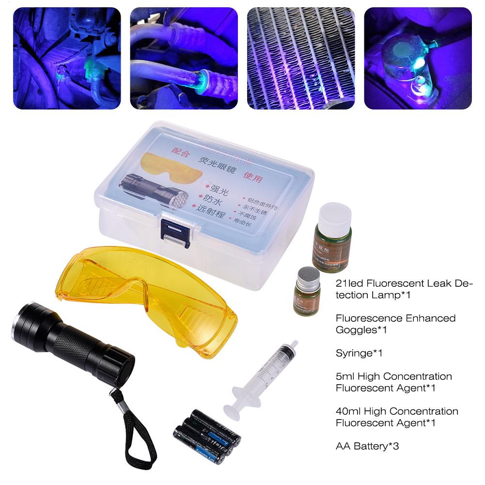 Auto air conditioning leak Test Repair Fluorescent Tools kit Car Detection Repair Refrigerant Leak Detection