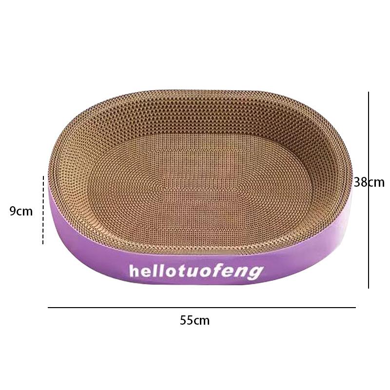 Cat Scratcher Cardboard Round Oval Cat Scratch Pad Bowl Nest For Indoor Cats Grinding Claw Round Cat Scratching Board