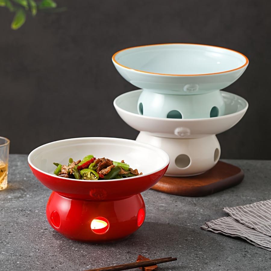 1 Set Insulated Hot Pot Plate Base with Heating Function, Commercial Ceramic Dish for Restaurants and Dining Ware
