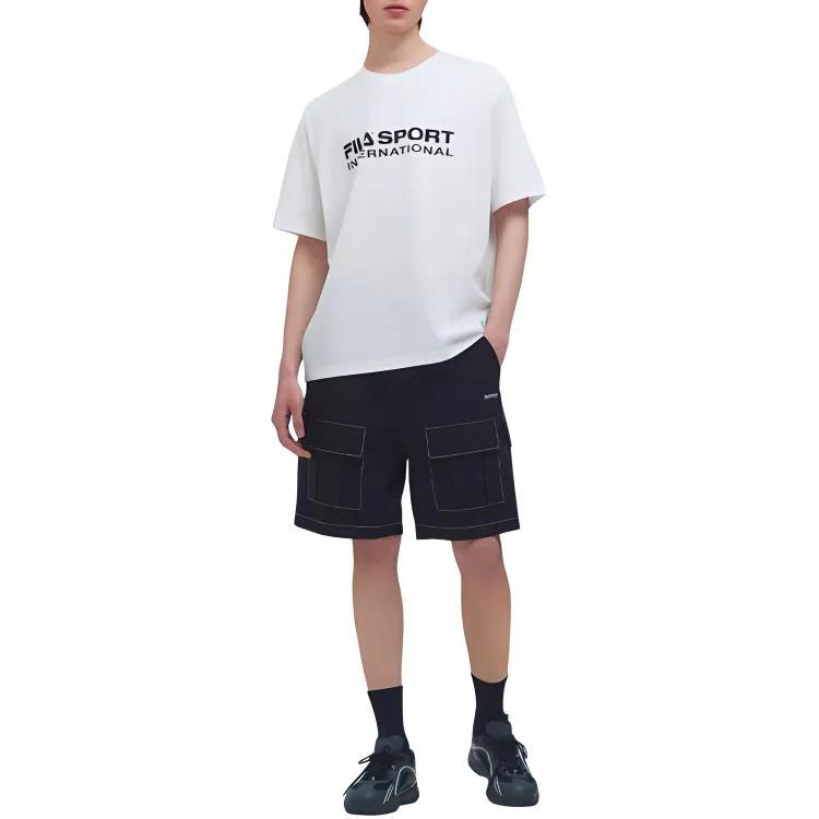 FILA T-Shirts Unisex White Crew Neck Moderate Straight Fit (Unisex) T-Shirts FS2RSG2132X OWH