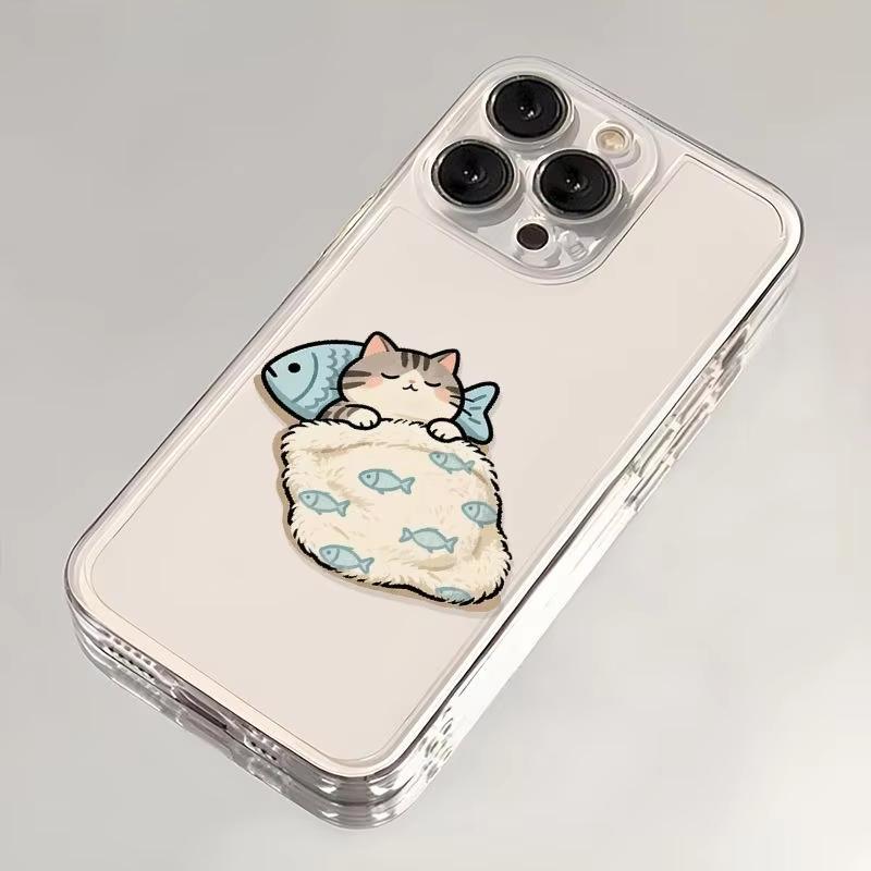 Creative Sleeping Kittens Clear Phone Case For Samsung Galaxy S26 S24 S25 S23 Ultra S22 S21 S20 Plus FE A50 A71 A72 A73 Cover