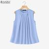ZANZEA Women Casual Round Neck Loose Summer Sleeveless Tank Tops