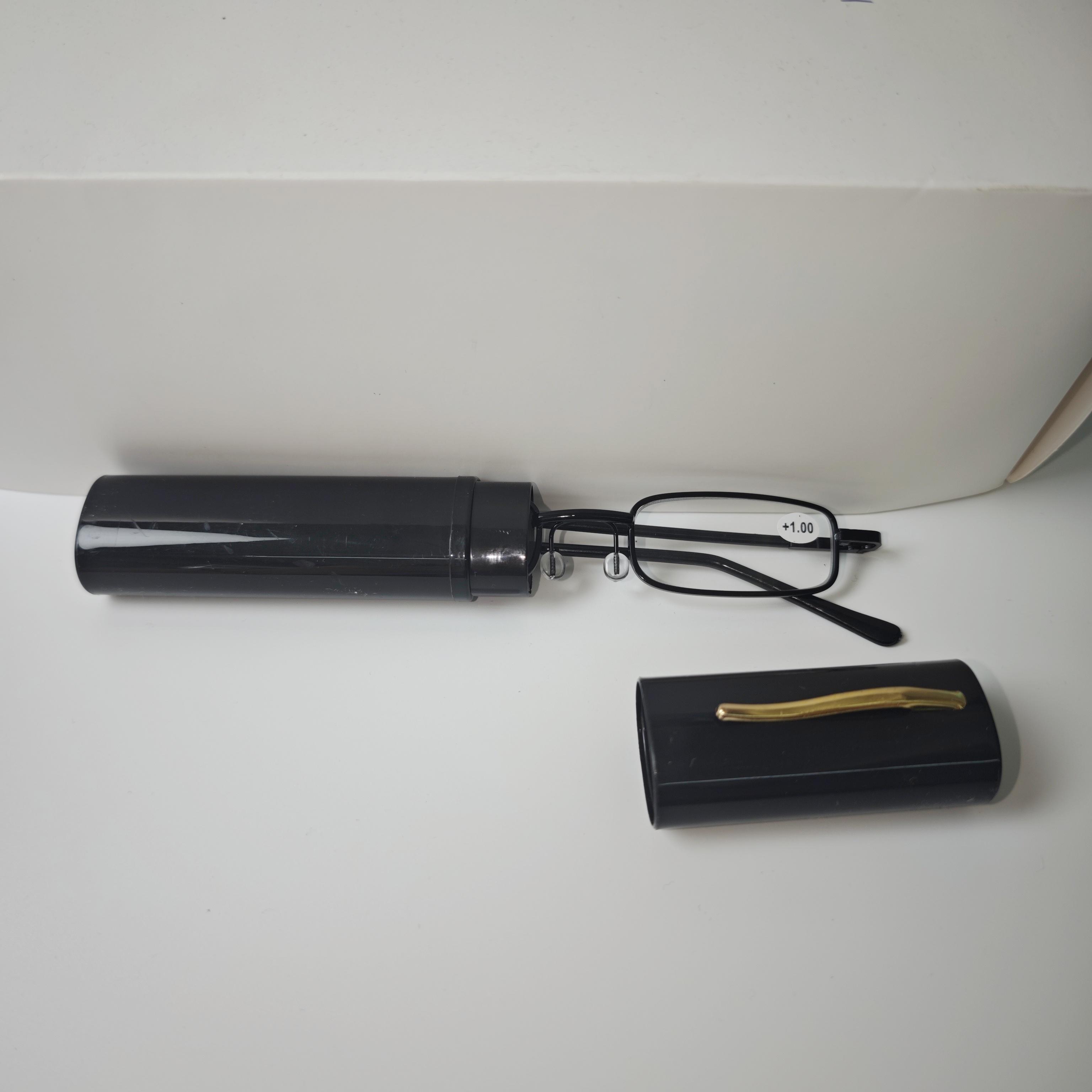 

Мини Портативные Очки для Чтения Винтажные Ультралегкие Женские Мужские Очки для Пресбиопии Чехол-Тубус для Ручки Унисекс Ретро Очки для Дальнозоркости +4.0