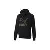 Loose Printed Hooded Fleece Black Men's 599300-56