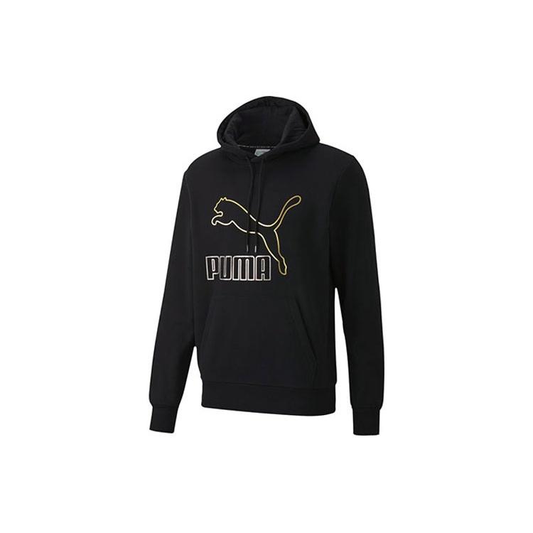 PUMA Loose Printed Hooded Fleece Black Men s 599300-56 S