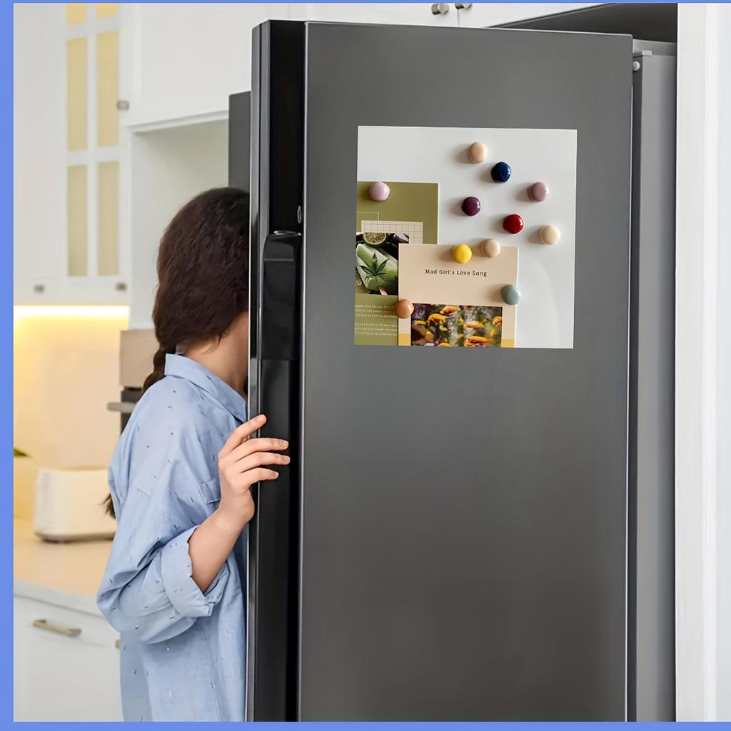 10pcs Colorful Round Frosted Fridge Magnets - Charming Decorative Magnets for Kitchen, Office Whiteboards, Lockers & Dishwashers