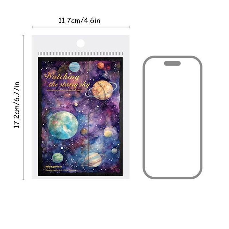 30Pcs/Pack Starry Sky Moon Phase Planet Night Scene Decoration Material Paper Perfect for Journal Scrapbooking DIY Supplies