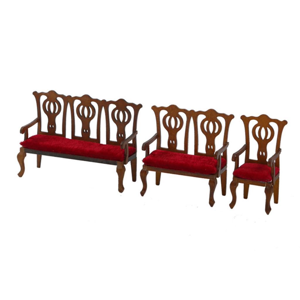 1/12 Dollhouse Miniature Sofa Chair with Cushion Furniture Model Figure For Living Room And Bedroom Scene Decoration