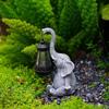 Crafts Solar Elephant Figurine Animal Ornaments Solar Powered Lantern  for Outdoor Landscape