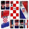 Croatia Flag Soccer Phone Case For Samsung Galaxy S22 5G S20 Ultra S21 FE 5G S10E S9 S8 S10 Plus Note 20 10 Clear Silicone Cover