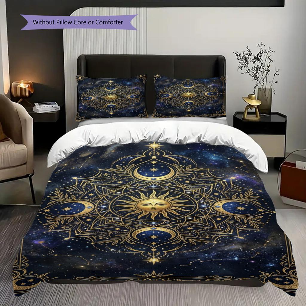 Celestial Harmony Mystical Cosmic Design Bedding 1 Duvet Cover 2 Pillowcase Without Core Without Core Christmas Birthday Gift Bedding Set