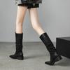 Maillard West Boots Splicing Pointed Tall Pile Boots Medium Boots
