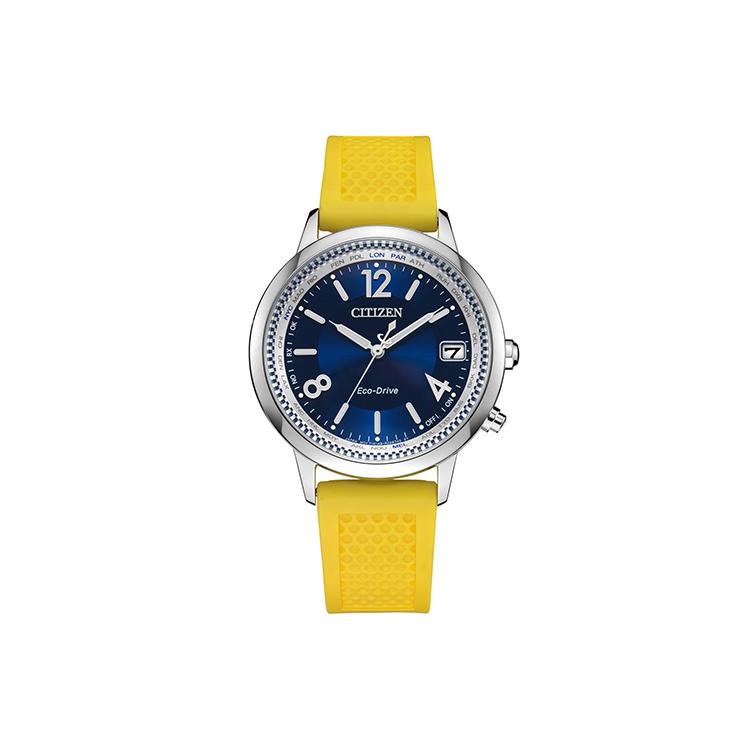 CITIZEN C Collection 50m Water Resistant Light Powered Quartz Movement Rubber Band Strap Watch CB1101-03L