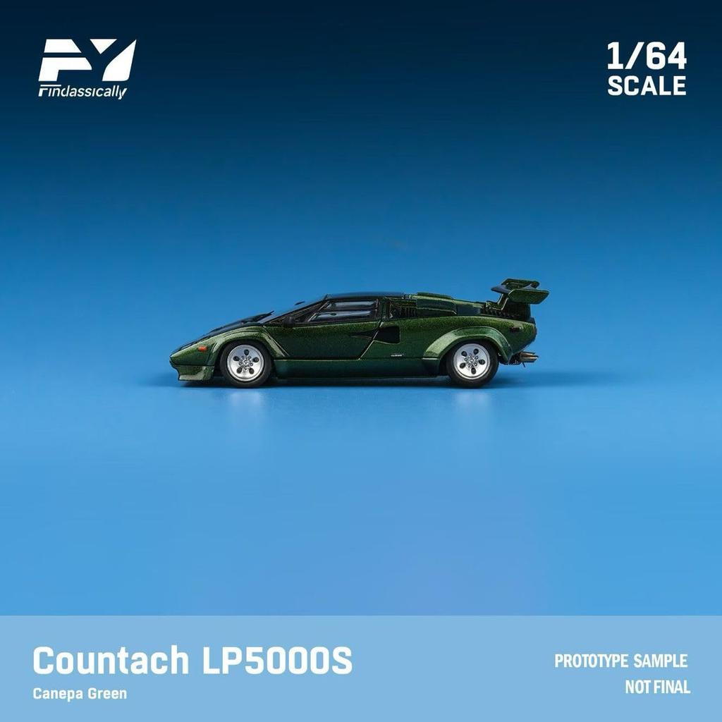 Freestyle Finclassically Scale Countach LP5000S Canepa Grün mit Komplettmodell FY64091 1/64 Flügel,