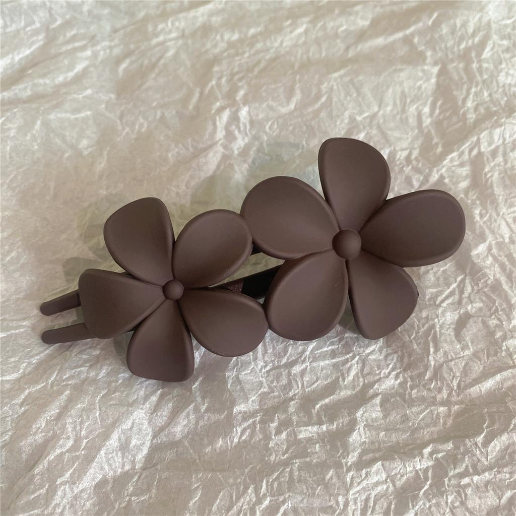 Flower Hair Clips Fashion Matte Black Floral Hairpins Hair Claw Clips Non-Slip Hair Clamps Grab Elegant Hair Accessories
