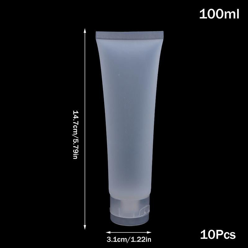 10Pcs Squeeze Lotion Container Refillable Bottle Travel Pack Empty Matte Clear Tube Cosmetic Cream Lotion Shampoo Bath Dispenser