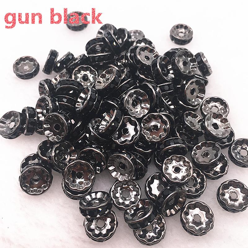 NEW 50pcs 8mm Czech Crystai Rhinestone Glass Round Loose Spacer Beads for Jewelry Making DIY Bracelet Necklace