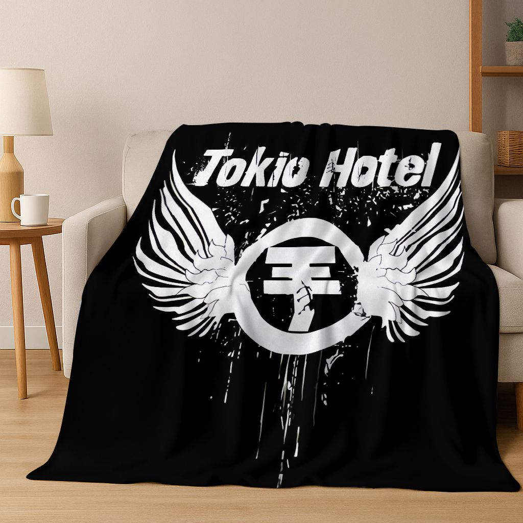 Coperta in Flanella Artistica Tokio Hotel Bill Tom Kaulitz Rock Music, Morbida e Accogliente Coperta da Divano/Letto per Casa Camera da Letto Coperta Regalo