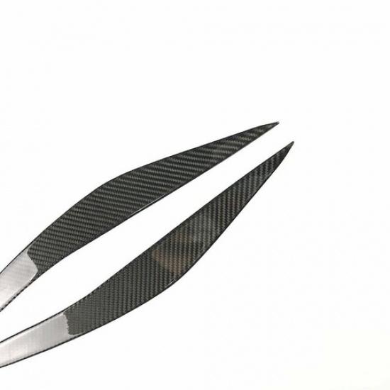 For BMW 5 Series F10 2011-2017 Carbon Fiber Headlight Eye Lid Eyebrow Cover Trim