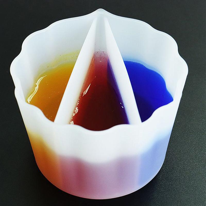 1Pcs Silicone Split Cups For Paints Pouring Acrylic Paint Pour Cup 5 Channels Divider