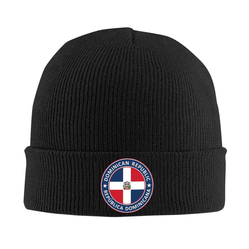 Dominican Republic Flag Logo Unisex Acrylic Beanie Knit Fabric Sports Skull Cap Stretchy Winter Hippie Graphic Head Wrap