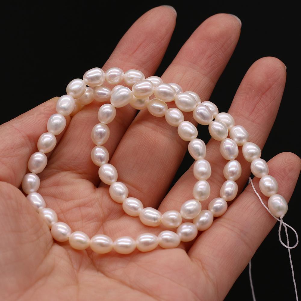 

Luxury White Natural Freshwater Rice Shape Pearls 5-5.5mm, 36cm Strand Handmade Wedding Jewelry Accessories DIY Crafts 1String/5-5.5mm-36cm белый