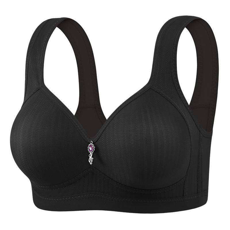 Women's middle-aged and elderly bra without steel ring bra large size smooth vest mother underwear