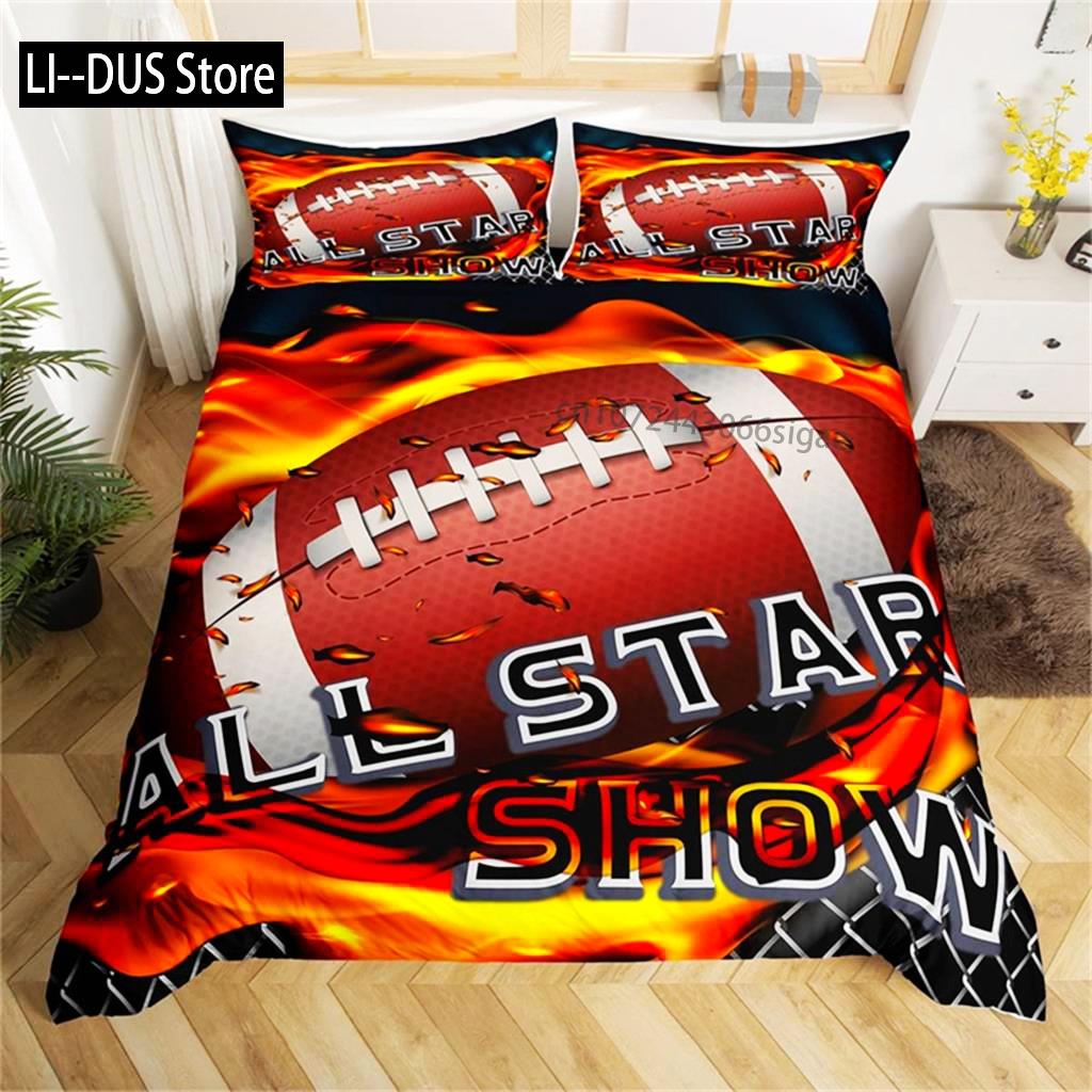 Comforter Boys Or Girl 3D Football Comforter Ball Sport Theme Bedding Set Single Twin For Kids Teens Gift Bedroom