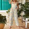 Women's Casual Jumpsuit Sleeveless Fashion Floral Print Jumpsuit