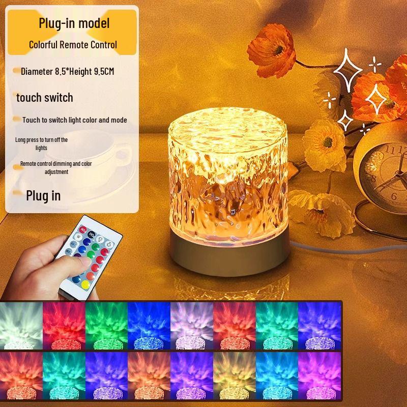 Creative Water Wave Projection Bedside Lamp: Mood Light for Bedroom