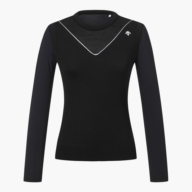 DESCENTE GOLF Women'S Knit Hybrid Long Sleeve T-Shirt (Dp22Wfkp43)