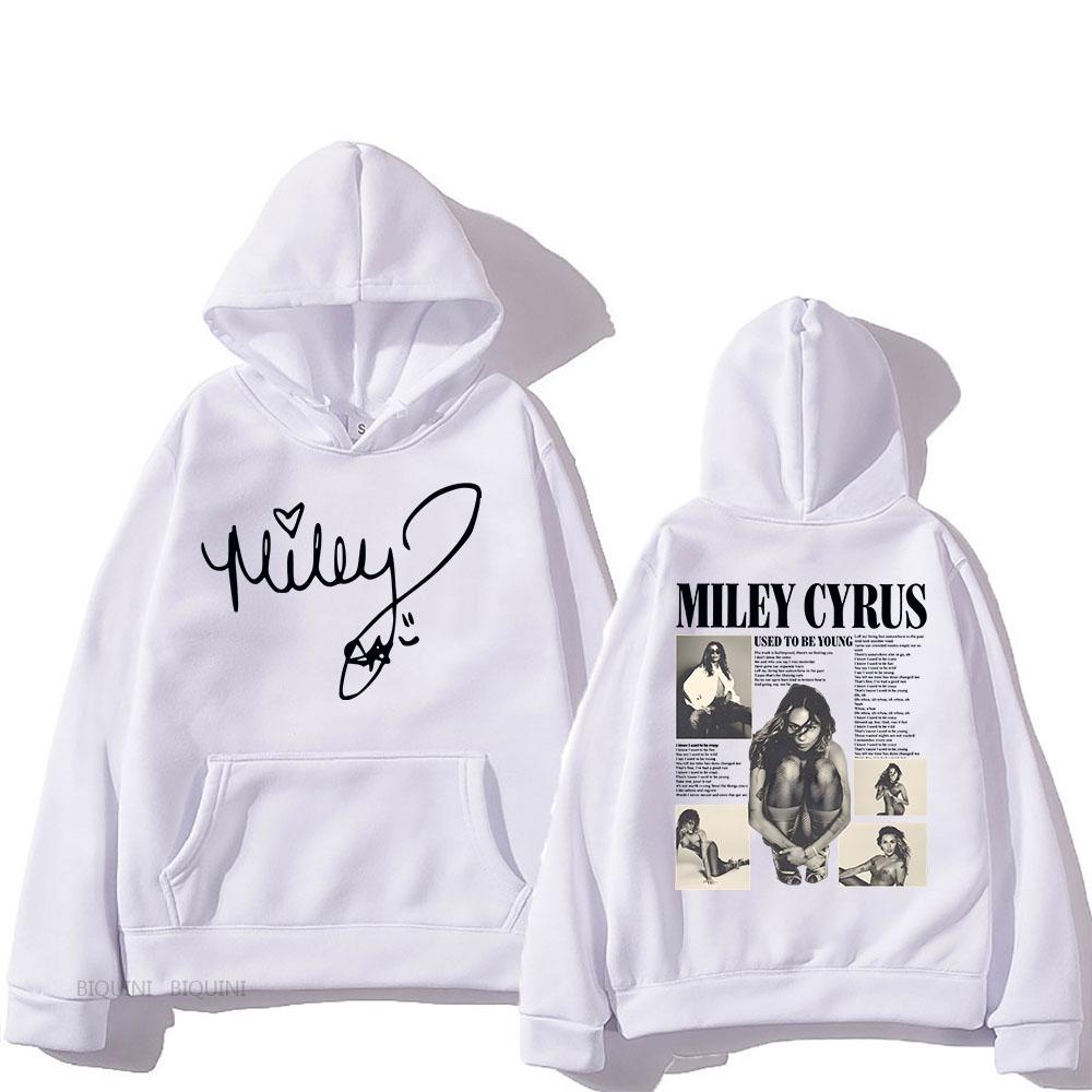 Singer Miley Cyrus Hoodies Long Sleeve Casual Hooded Sweatshirts Hip Hop Graphic Printing Pullovers Hooded Sudaderas Mens