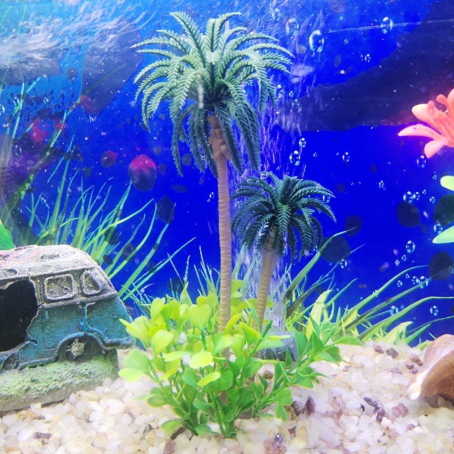 Fish Tank Coconut Palm Tree Artificial Plant Craft Landscape Aquarium Decoration Green Tree Accessories Ornament