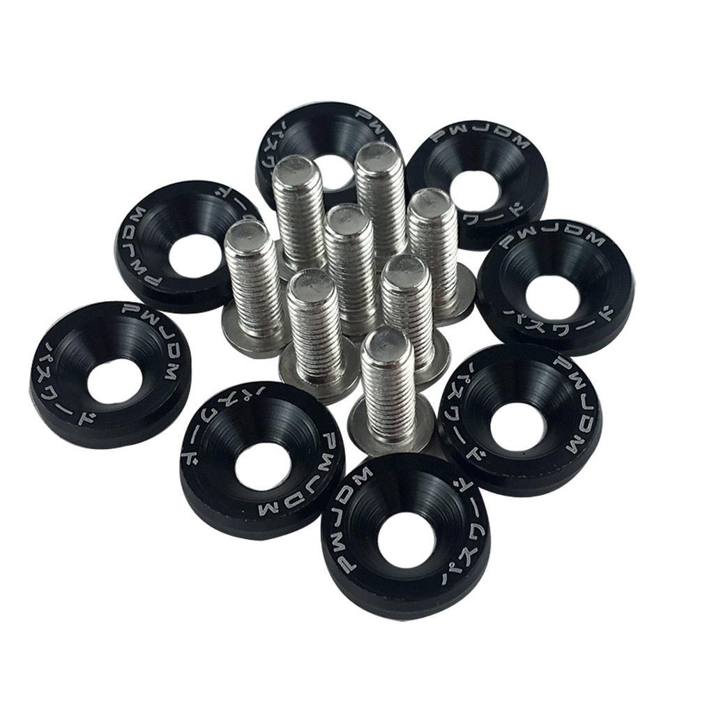 10 PZ Bulloni Universali M6 per Auto Adesivi JDM Rondella di Pressione Password Bulloni Targa Accessori per Modifica Car Styling