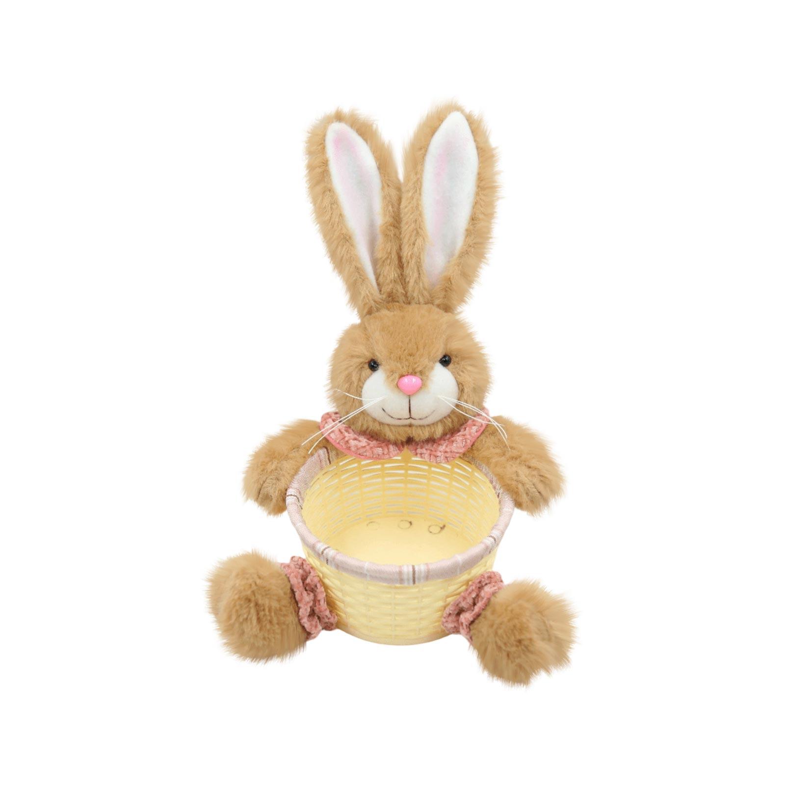 

Easter Couple s Plush Bunny Dolls With Egg Baskets, Cute Figurines, Holiday Gifts One Size рожевий