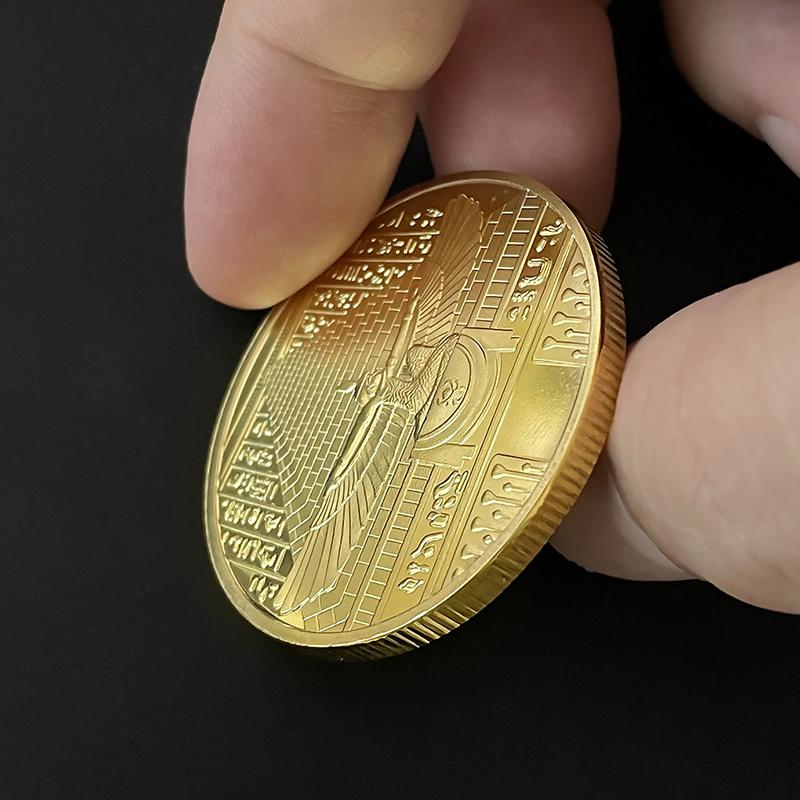 Egypt Dronning Nefertiti Pyramide Guldbelagt Souvenir Mønt 40Mm Mindemønt Replika Samling Gave