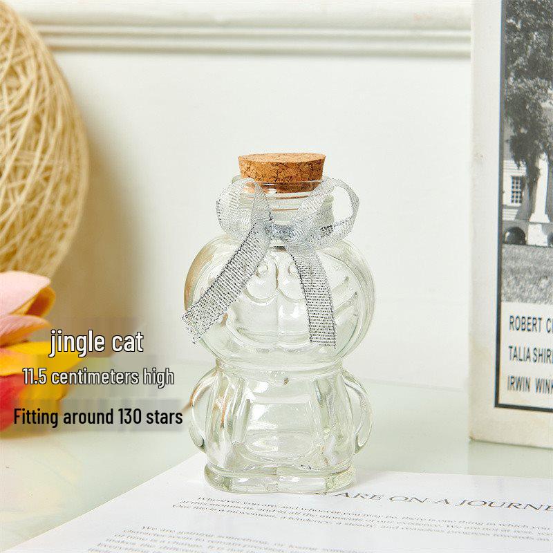 Creative Glass Bottle with Sand, Shells, Lucky Stars, Paper Cranes, and Rainbow Pentagrams