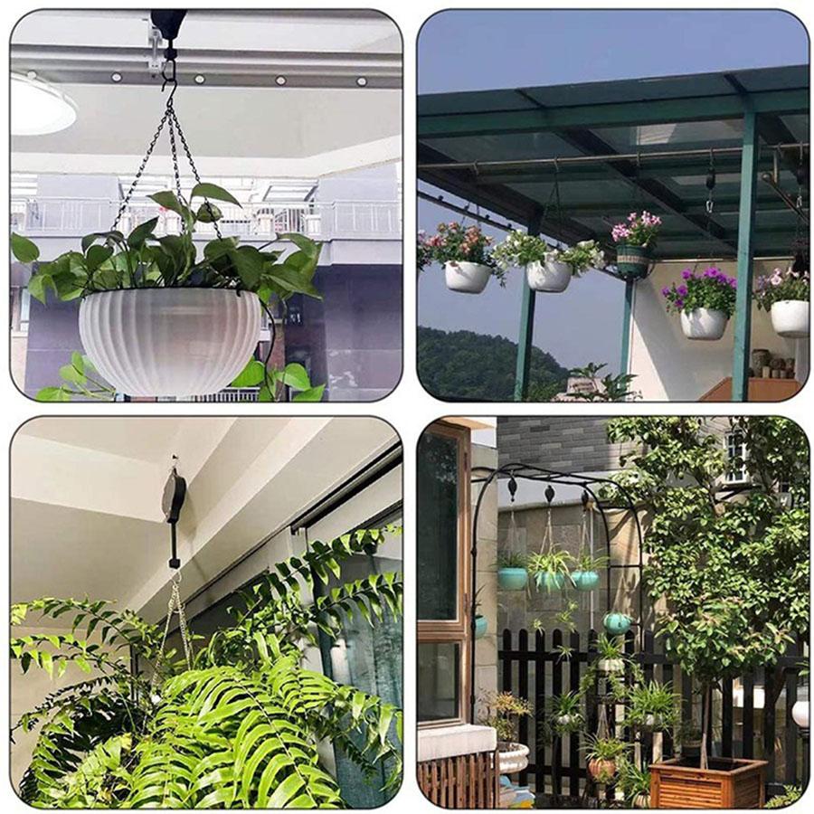 Retractable & Height-Adjustable Garden Hook, Creative Hanging Tool for Flower Pots, Bird Cages & Plant Baskets, Home Decoration