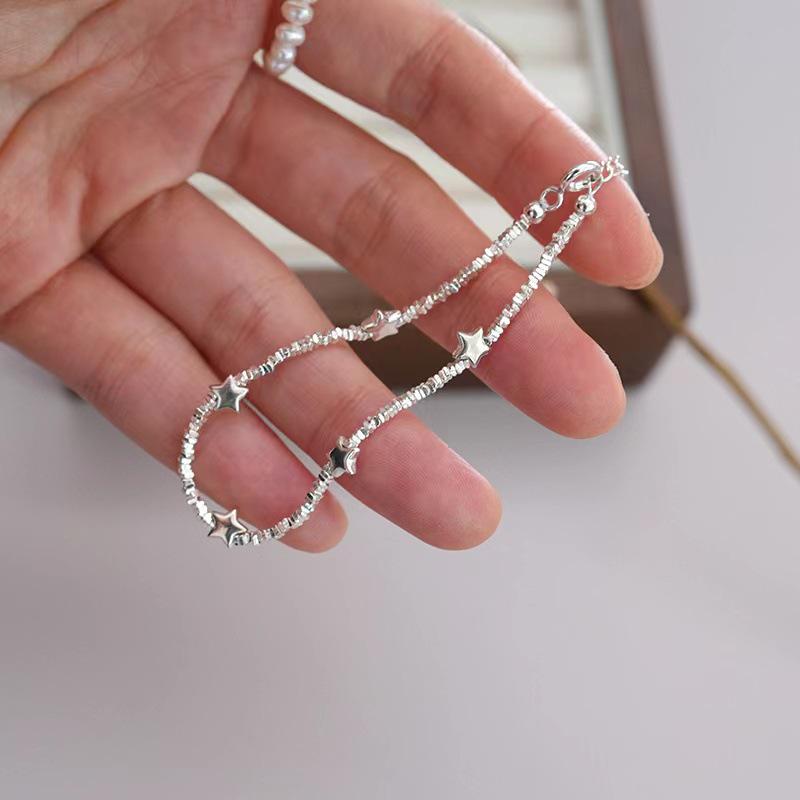 Exquisite Silver Star Bracelet for Women - 2024 Trending Light Luxury Gift for Girlfriend