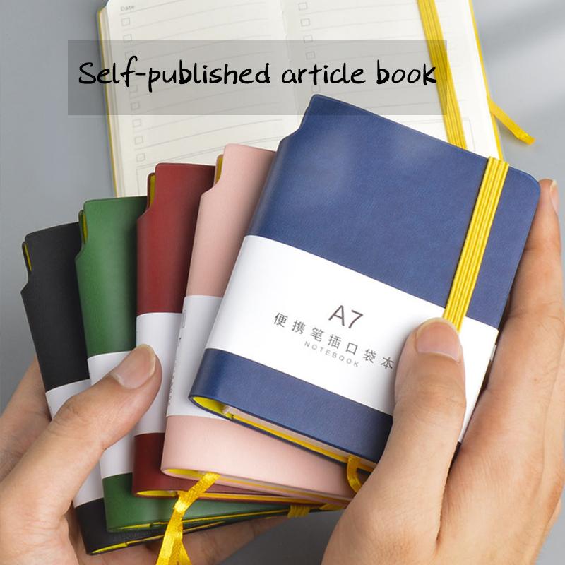 (Gravírování loga zdarma) A6/A7 přenosný zápisník z měkké kůže, účetní kniha ve tvaru trumpety, silný tečkovaný zápisník, kniha záznamů, mini výpisník