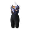 Stream Ace Half Suit Size FINA Swimming for Competitive Swimming and Challenge Women's (Masters Back) N2MG2742, Black/Orange, S, (International