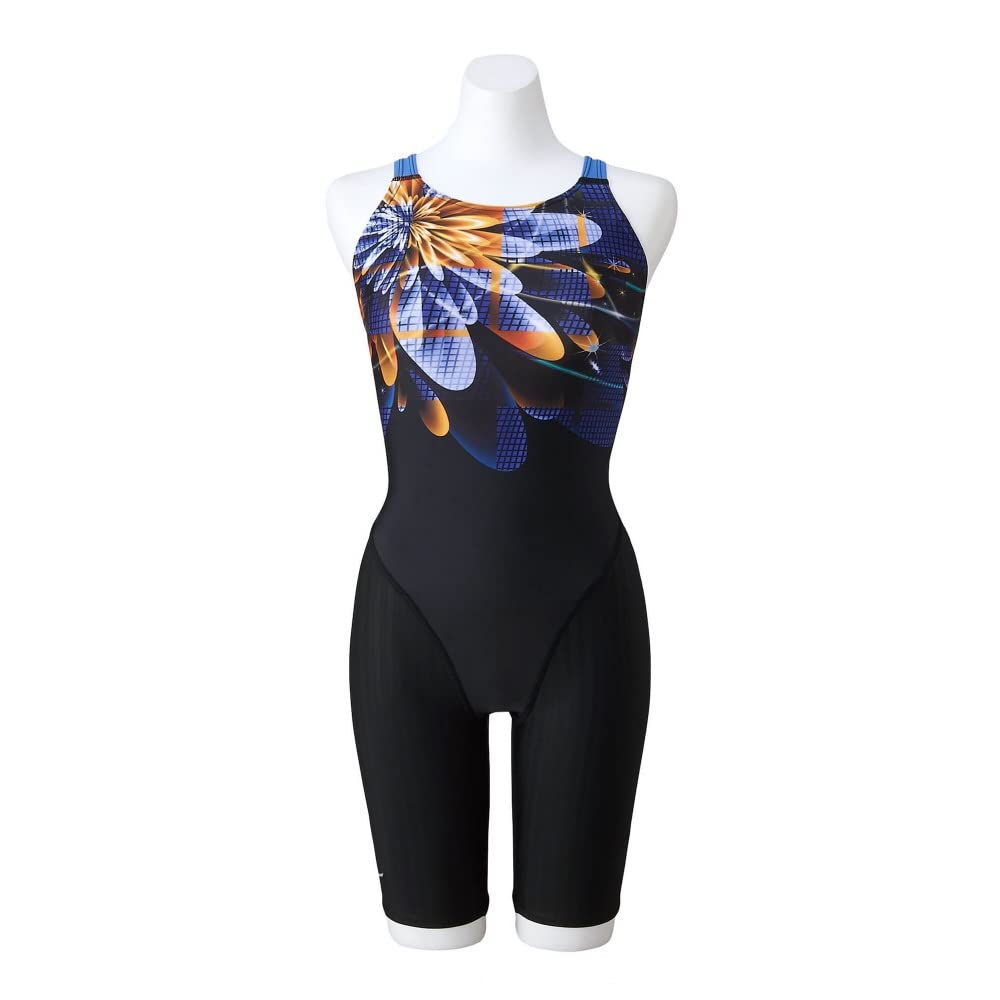 

MIZUNO Stream Ace Half Suit Size FINA Swimming for Competitive Swimming and Challenge Women s (Masters Back) N2MG2742, Black/Orange, S, (International