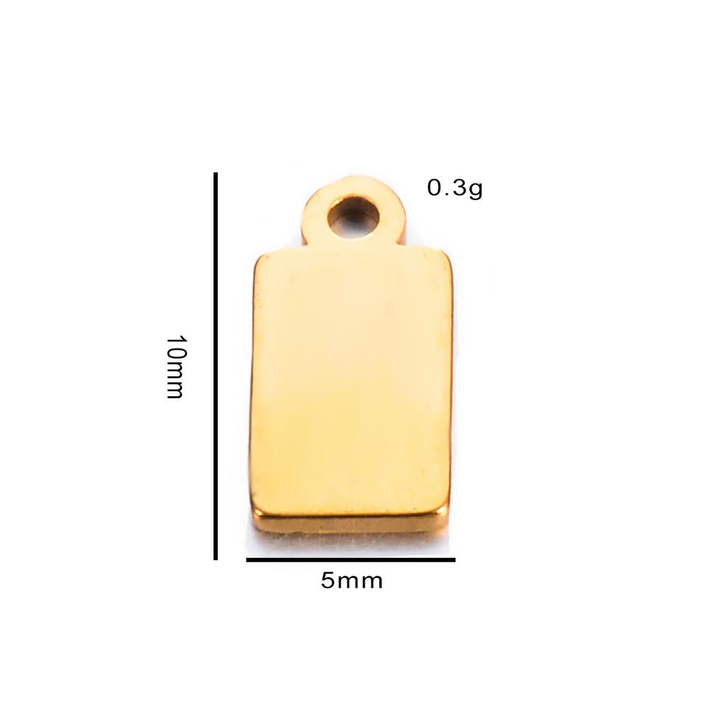 20 Stück/Los Edelstahl Herz Quadratische Form Kleine Leere Anhänger Charms für DIY Schmuckherstellung Personalisierte Namenslogo Scheibe 3 Farben