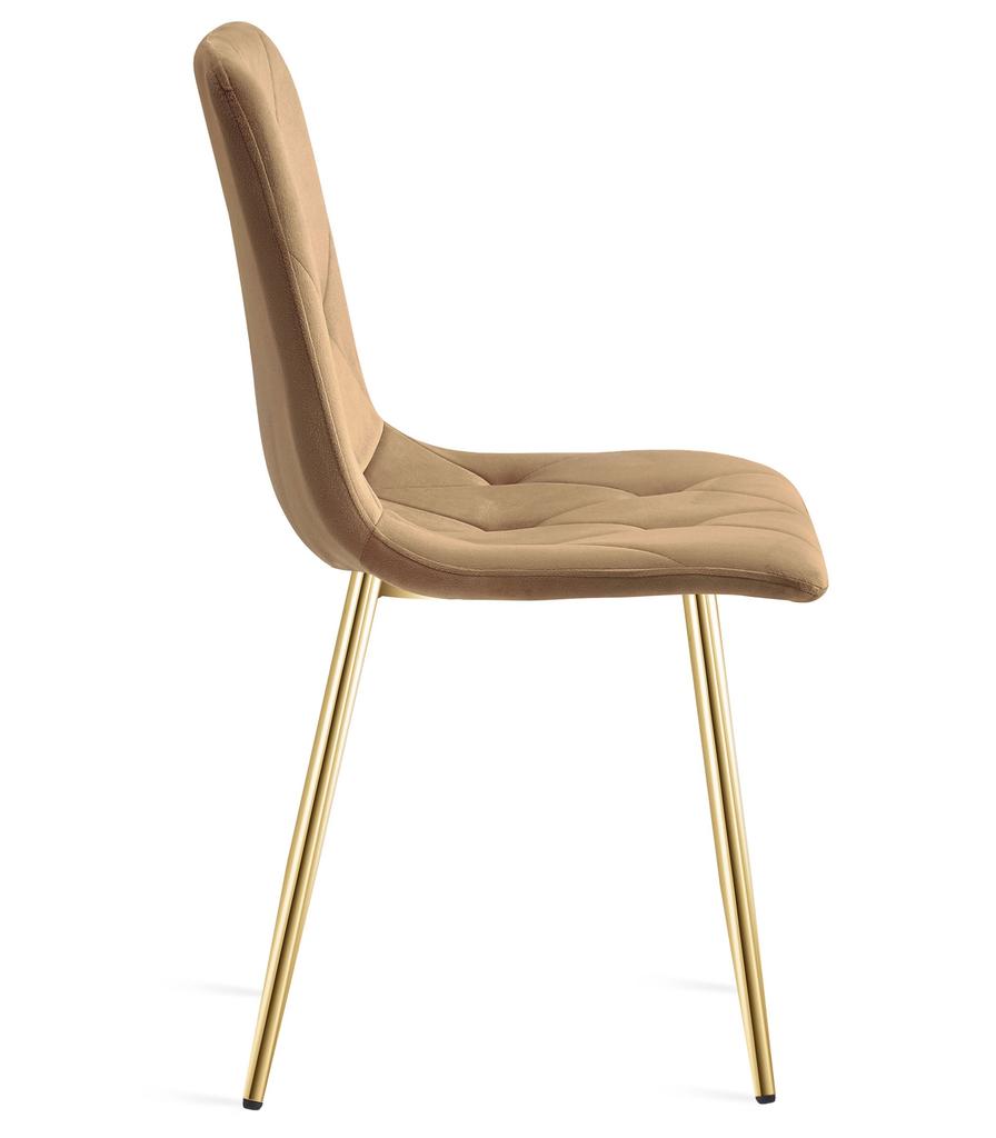 LIBRA chair - brown velvet / gold legs x 4