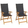 Chaises de jardin lot de 2 et coussins  Bois de teck