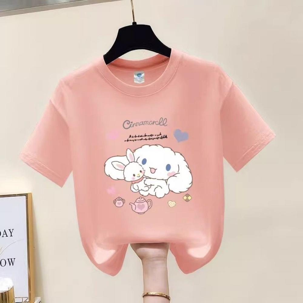Soft and Cute Jade Guigou Cartoon Printed Children's T-shirt 2026 Summer New Round Neck Parent-child Outfit