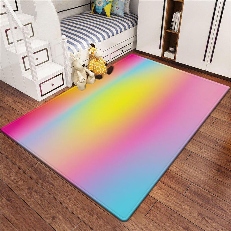 Dopamine Gradient Color Large Carpet Non Slip Soft Cartoon Kids Bedroom Living Room Floor Mat Home Decor Children's Play Carpet