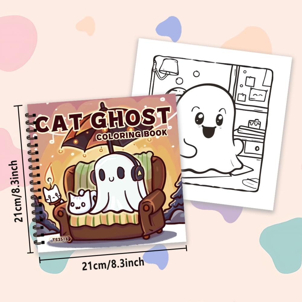 Cute Spooky Coloring Book - Teen Coloring Book 30 Sheets 100gsm 8.3x 8.3 Great for anxiety relief, Christmas, Halloween!
