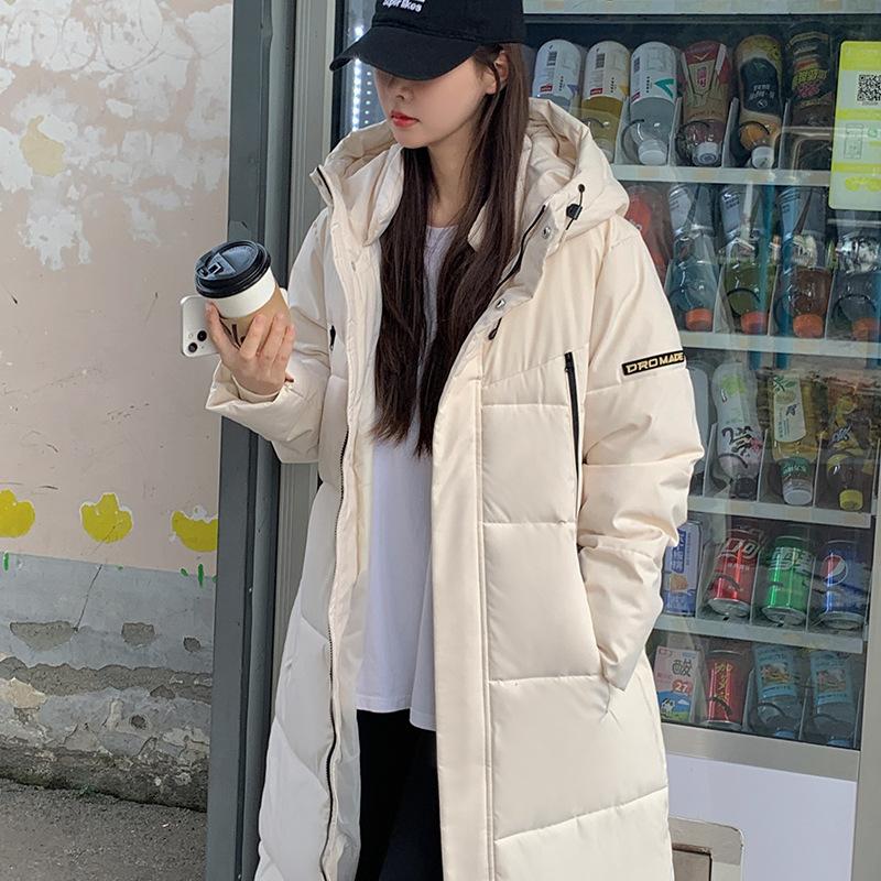 Down and Padded Jacket Women's New 2025 Thickened and Warm Korean Version of Loose Long Over-the-knee Cotton Jacket Winter Padded Jacket