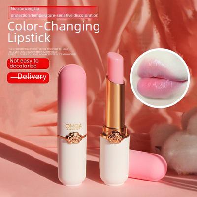 Peach Color-Changing Non-Stick Jelly Lipstick - Moisturizing Temperature-Adaptive Lip Balm.